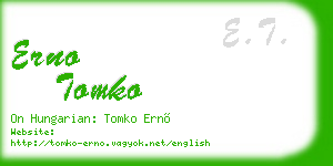 erno tomko business card